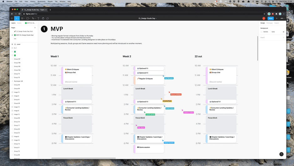 Design Day agenda · organized by Ana, Poly and Rafa